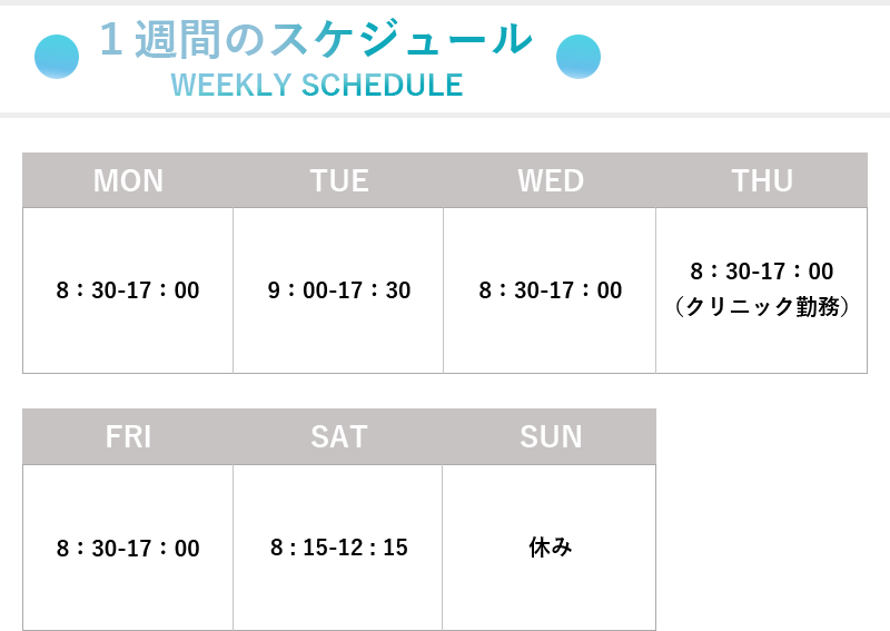 1週間のスケジュール