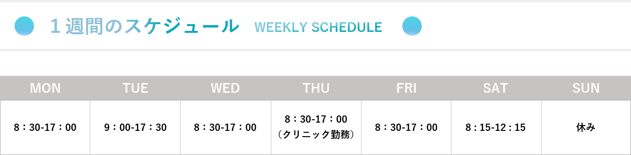 1週間のスケジュール