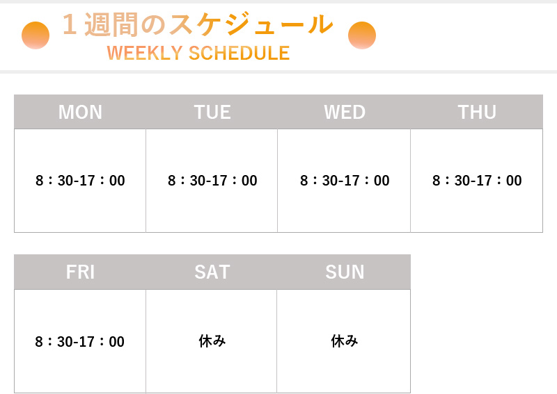 1週間のスケジュール